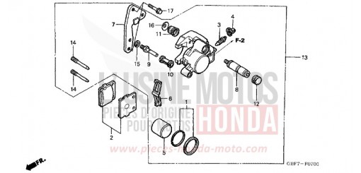 ETRIER DE FREIN AVANT CR85RB4 de 2004